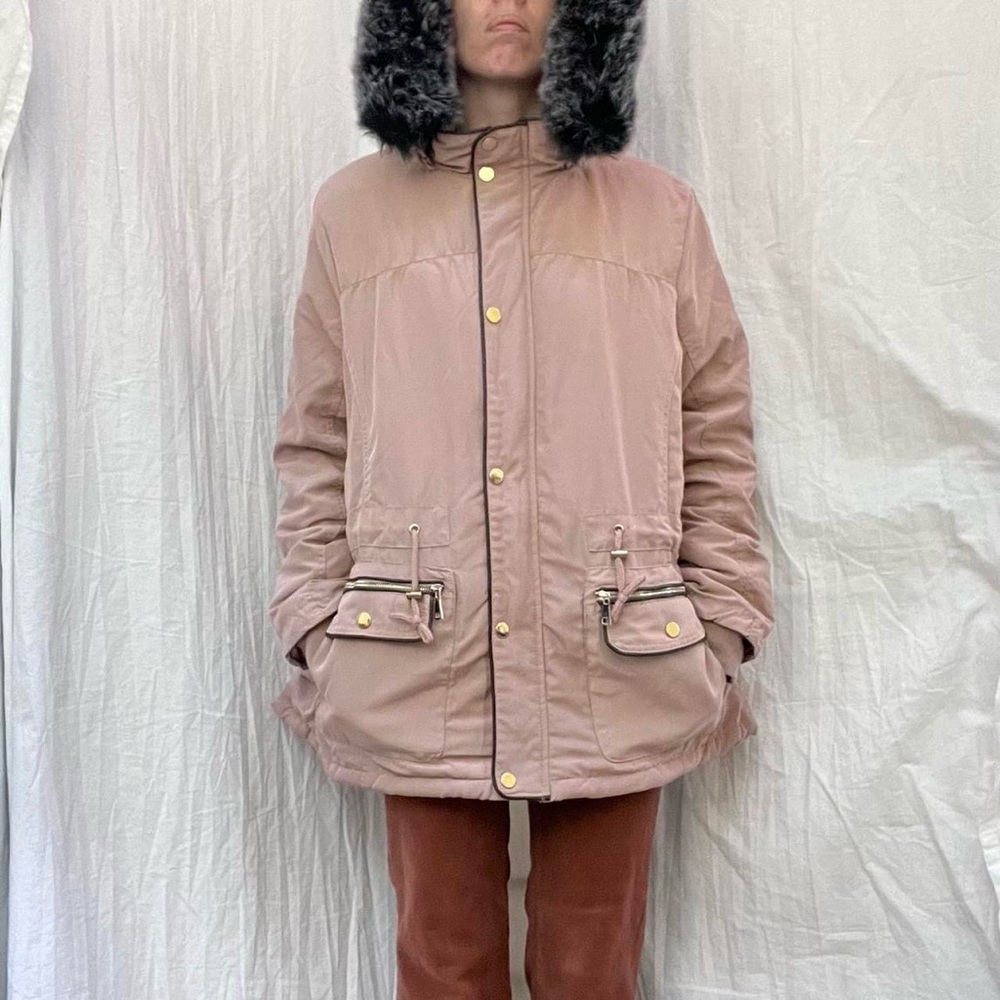 Women's Pink Blush Hooded Puffer Coat by Greenlander Size 2XL
